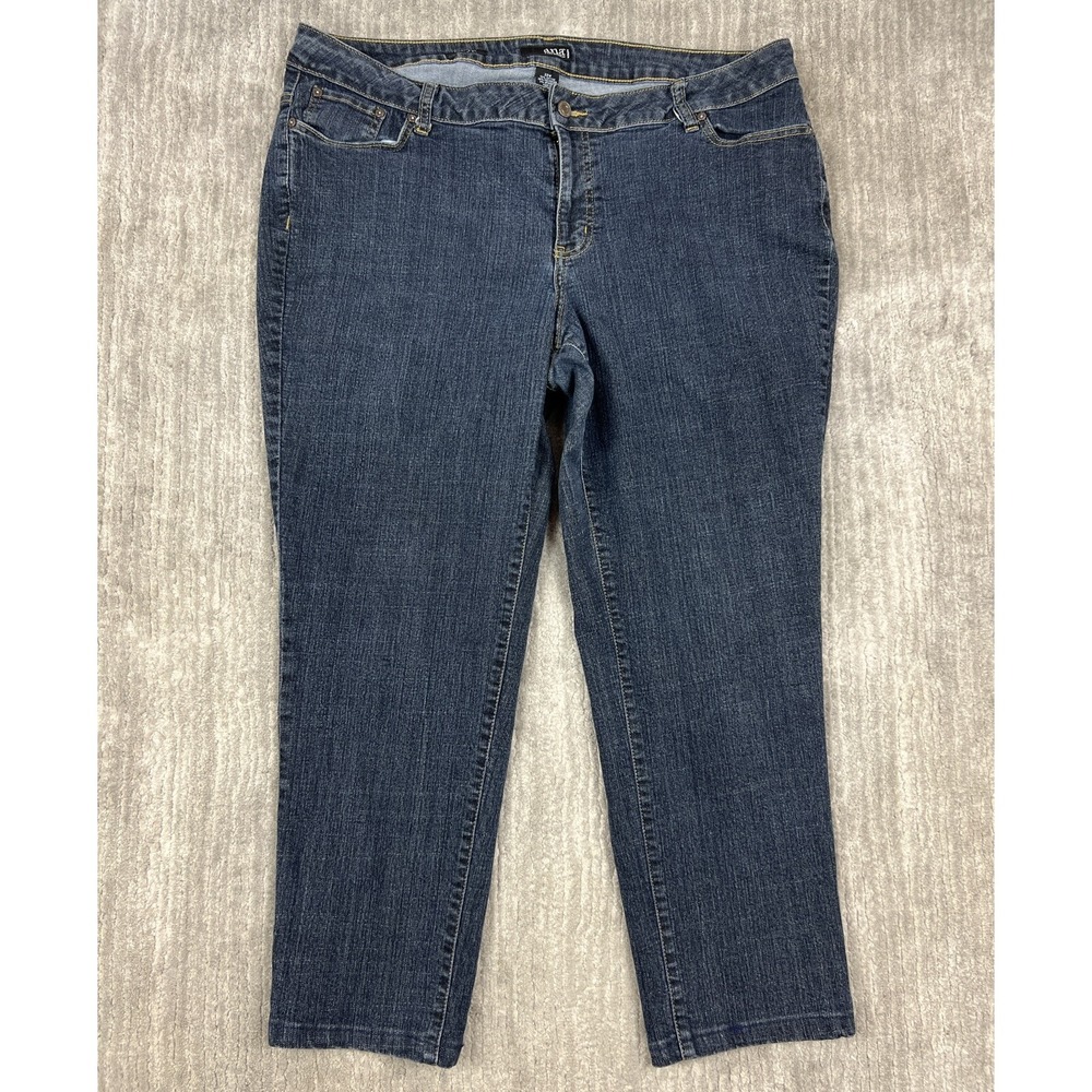 a.n.a Jeans Women 22W Blue‎ Modern Fit Straight Leg Dark Wash Stretch Denim Pant